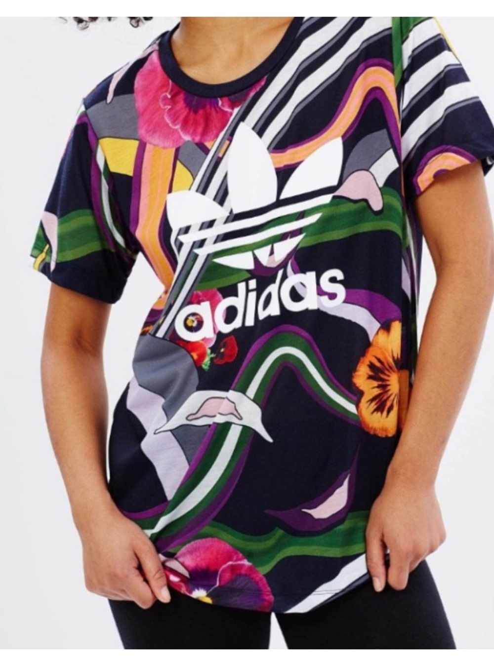 Adidas Originals Limited Edition Pansy Trefoil Tee Shirt size small